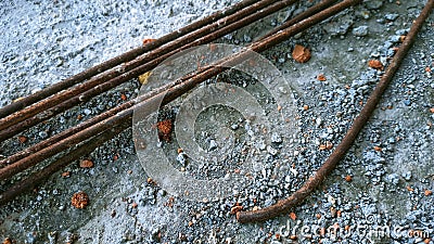 The iron used for the building is rusty. Stock Photo