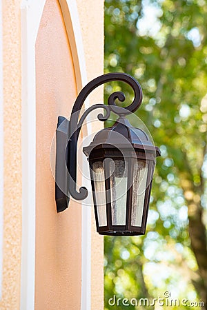 iron wall outdoor light Stock Photo