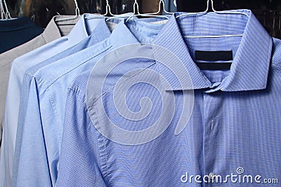 Ironed shirt at the dry cleaners Stock Photo