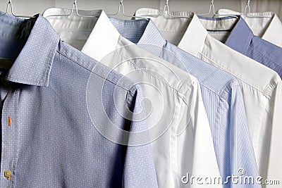 Ironed shirt at the dry cleaners Stock Photo