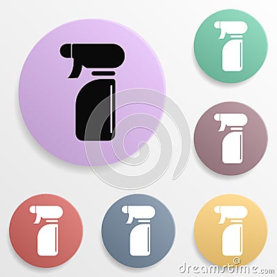 Ironing machine badge color set icon. Simple glyph, flat vector of wash icons for ui and ux, website or mobile application Stock Photo