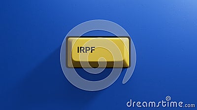 IRPF text on wooden block.close up button of keyboard, Stock Photo