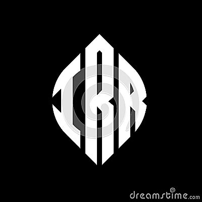 IRR circle letter logo design with circle and ellipse shape. IRR ellipse letters with typographic style. The three initials form a Vector Illustration