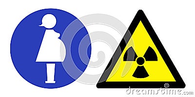 Irradiation danger for pregnancy Stock Photo