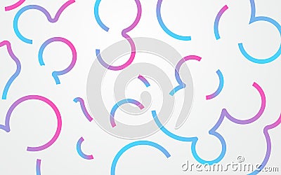 An irregular abstract background of colored arcs Vector Illustration