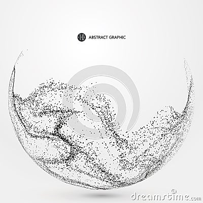 Irregular abstract graphics, dynamic particle composition. Vector Illustration