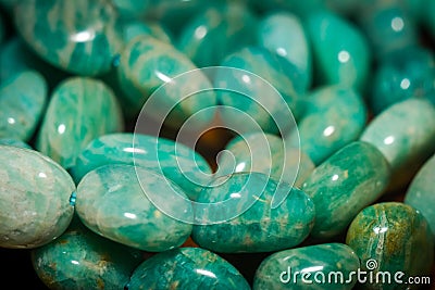 Irregular amazonite beads Stock Photo