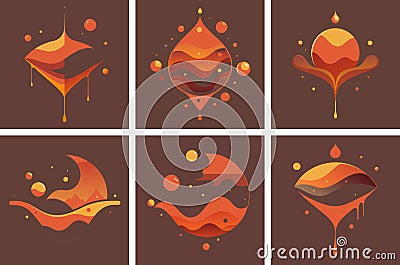 Irregular amoeba shape with fluid, modern design elements and smooth textures Vector Illustration
