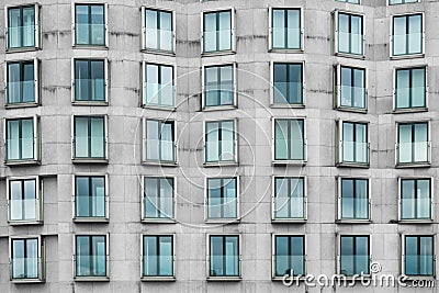 Irregular building facade , modern architecture exterior Stock Photo