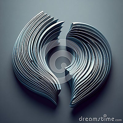 Irregular Convergence with Curve and Fragment Two or more ridges Stock Photo