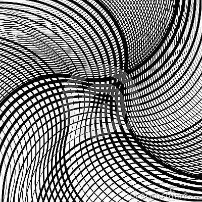 Irregular geometric pattern, background with wavy, waving grid, mesh of lines. Abstract geometry texture Vector Illustration