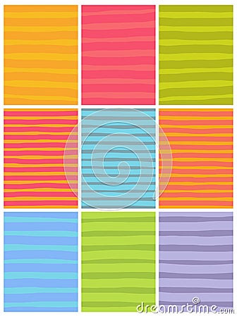 Irregular line patterns in multiple colors Vector Illustration