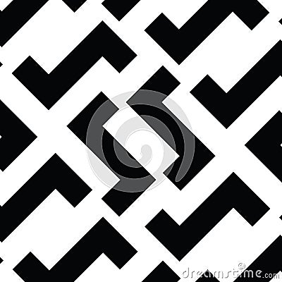 Irregular Maze Lines. Vector Black and White Pattern Vector Illustration