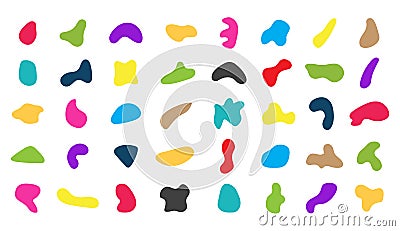 Irregular organic shape. Random amorphous blob. Splodge of fluid. Abstract form of blotch. Basic asymmetric logos for modern Vector Illustration