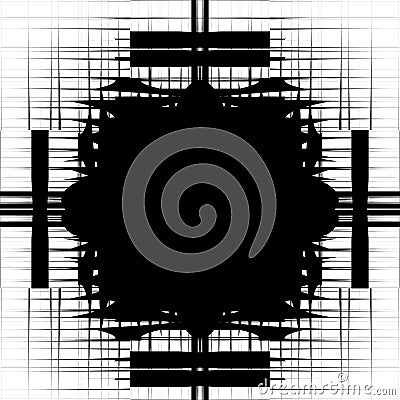 Irregular pattern of symmetric objects interconnected abstract Vector Illustration