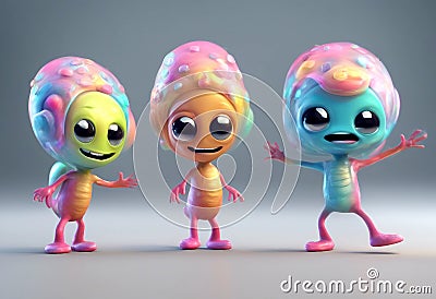 irregular set random png blobs abstract shapes shape space science avatar astronaut green fiction face modern universe body flying Stock Photo