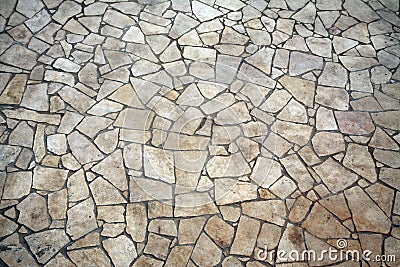 Irregular shaped stone floor Stock Photo