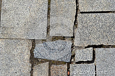 Irregular shaped stone sidewalk Stock Photo