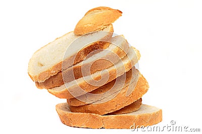 Irregularly set sliced bread Stock Photo