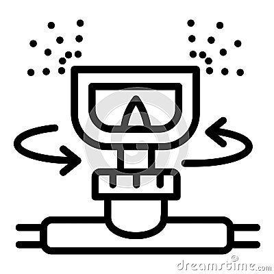 Irrigation sprinkler icon, outline style Vector Illustration