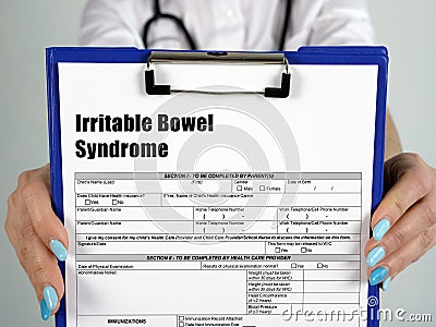 Irritable Bowel Syndrome IBS inscription on the piece of paper Stock Photo