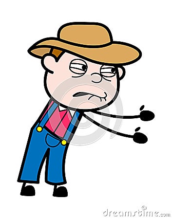 Irritated Farmer cartoon illustration Cartoon Illustration