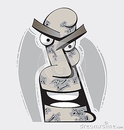 Irritated Man Vector Illustration