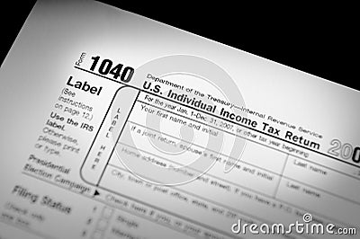 IRS Form 1040 Editorial Stock Photo