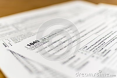 IRS Form 1040 US Individual Income Tax Return Form Editorial Stock Photo