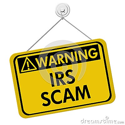 IRS Scam Warning Sign Stock Photo