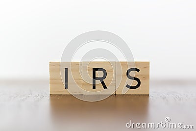 IRS word on wooden cubes Stock Photo