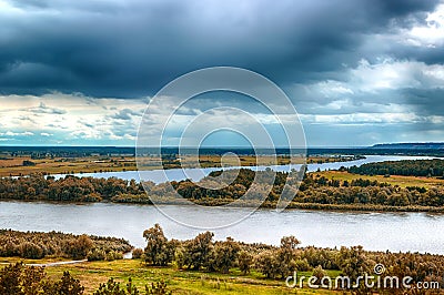 Irtysh river landscape view from top Russia Siberia Stock Photo