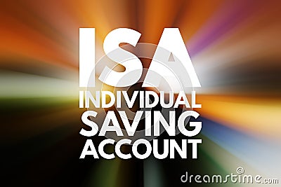 ISA - Individual Saving Account acronym, business concept background Stock Photo