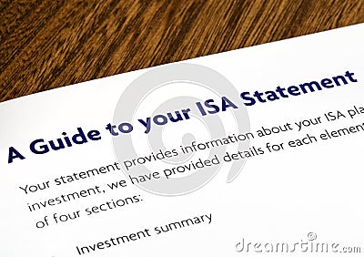 ISA Statement Stock Photo