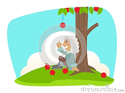 Isaac Newton Vector Illustration