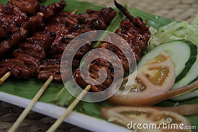 Isaw ng Manok Grilled Chicken Intestine Stock Photo