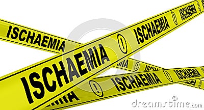 Ischaemia. Yellow warning tapes Cartoon Illustration