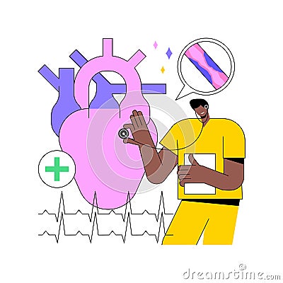 Ischemic heart disease abstract concept vector illustration. Vector Illustration