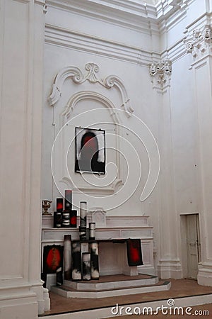 Ischia - Altare sinistro della Chiesa dell`Immacolata del Castello Aragonese Editorial Stock Photo