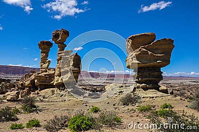 Ischigualasto rock formations in Valle de la Luna, Argentina Stock Photo