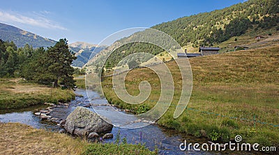 The Incles river in the Andorran mountains. Stock Photo