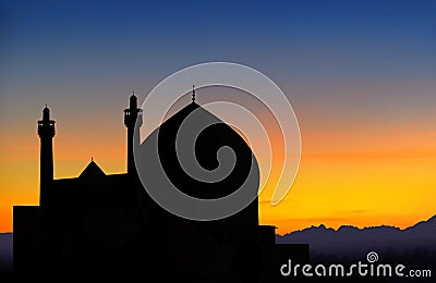 Isfahan mosque sunset Stock Photo