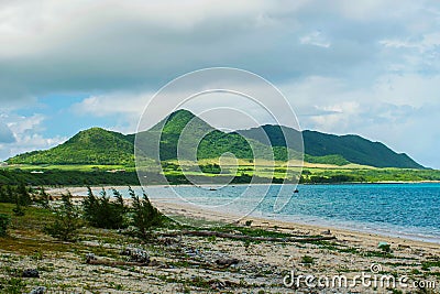 Ishigaki Japan Okinawa Island Beach and Mountains Landscape Stock Photo