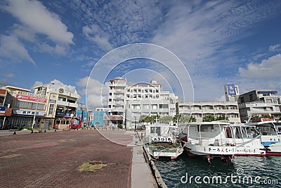 Waterway, sky, water, transportation, marina, harbor, port, city, real, estate, cloud, dock, sea, channel, motor, ship, condominiu Editorial Stock Photo