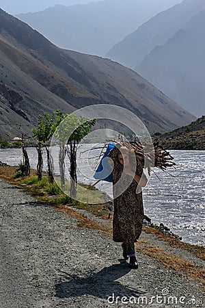 With a heavy burden on your shoulders Editorial Stock Photo