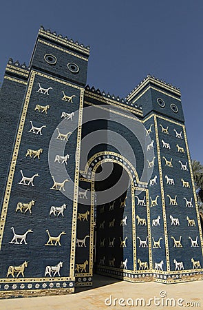 Ishtar gate in Babylon, Iraq Stock Photo