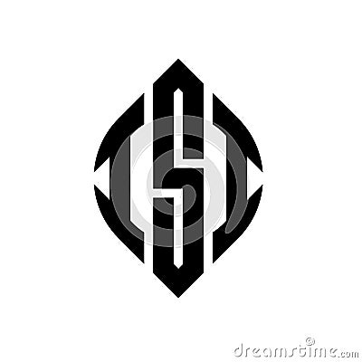 ISI circle letter logo design with circle and ellipse shape. ISI ellipse letters with typographic style. The three initials form a Vector Illustration