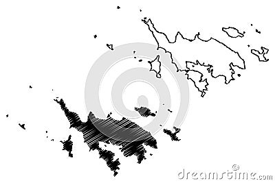 Isla Culebra municipality Commonwealth, Porto Rico, PR, Unincorporated territories of the United States map vector illustration Vector Illustration