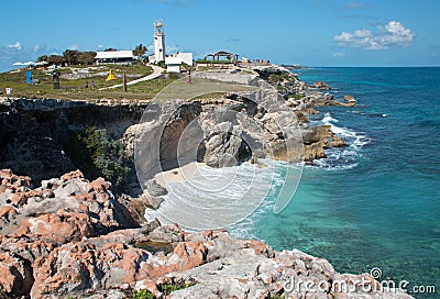 Isla Mujeres Acantilado Amanecer (Cliff of the Dawn) Punta Sur across from Cancun Mexico Stock Photo