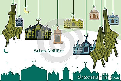 Islam hanging card Vector Illustration